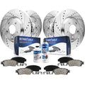 Detroit Axle - Brake Kit for 2011 2012 2013 2014 Ford Mustang, Drilled and Slotted Disc Brake Rotors Ceramic Brakes Pads Replace